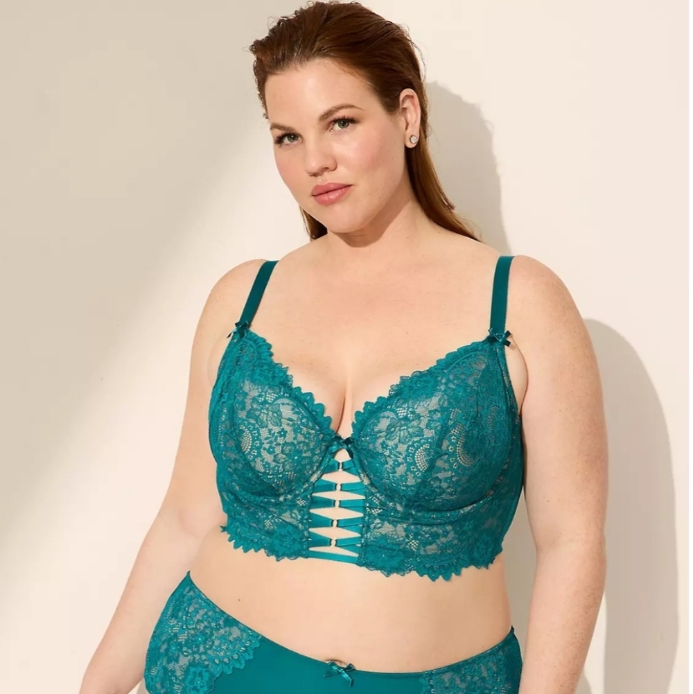 Cacique Turquoise Lace Bra